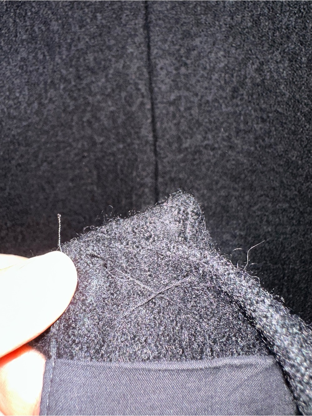 COS Women’s Black 100% Wool Collarless A-Line Hidden Zip Front Coat- Size 2 - Picture 10 of 14